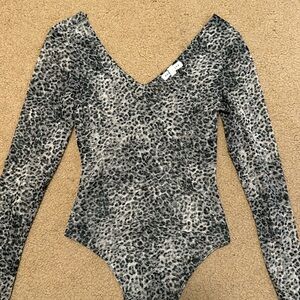 EUC socialite leopard bodysuit - size XS